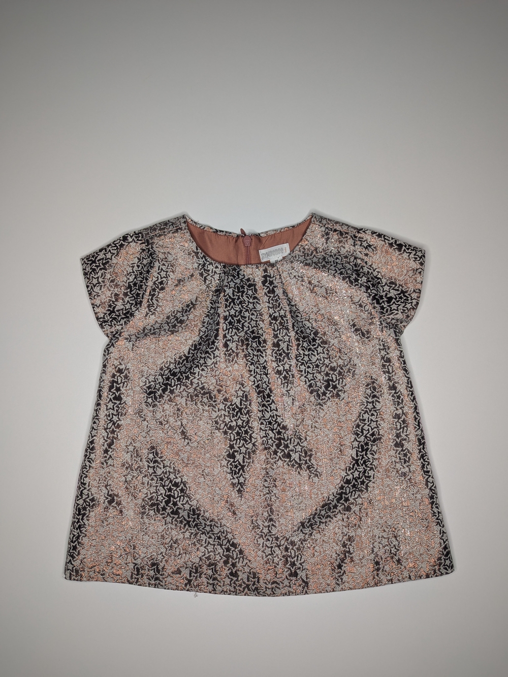 Gymboree Girls' Metallic Star Print Top in Blush Pink and Black